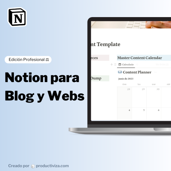 Plantilla Notion para crear posts y contenido de Blog